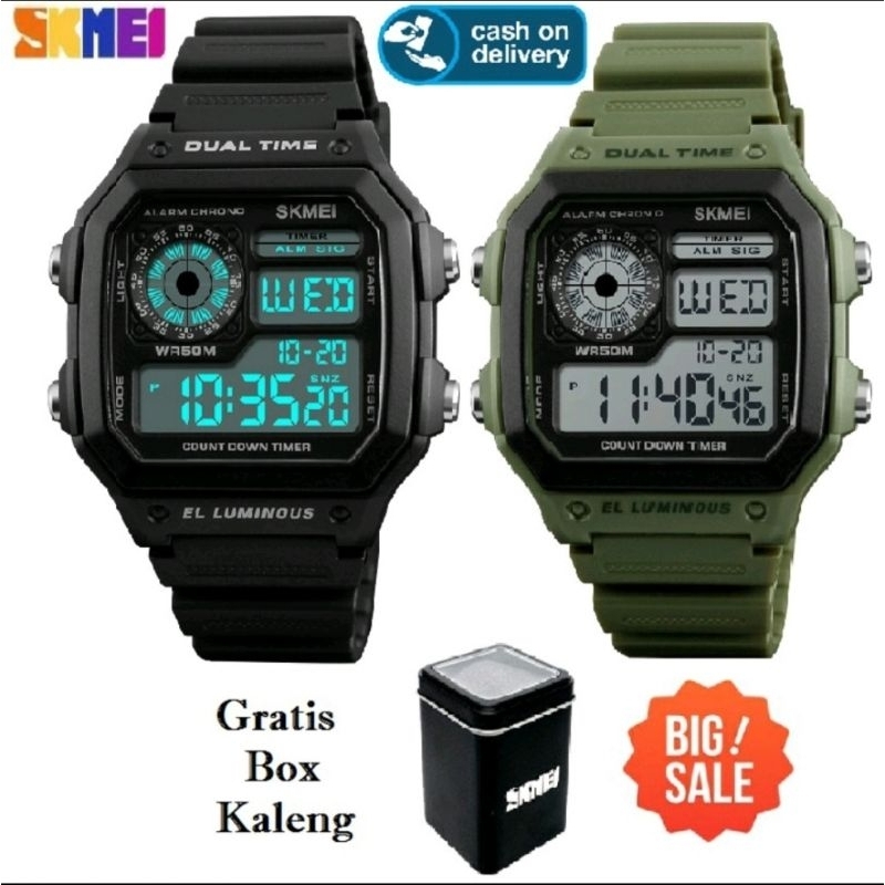 Jam Tangan Pria Digital SKMEI 1299 Water Resistant 50M 100% Original