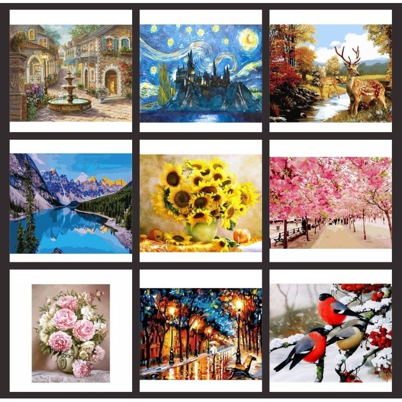 

[HARAP BACA DESKRIPSI, CAT KERING] DIY Painting by Numbers 40x50cm - Melukis dengan Angka - Lukisan Bernomor