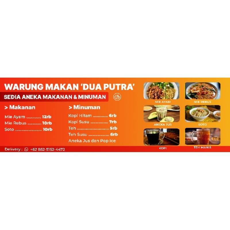 Jasa Desain banner/spanduk warung makan, resto, kedai murah