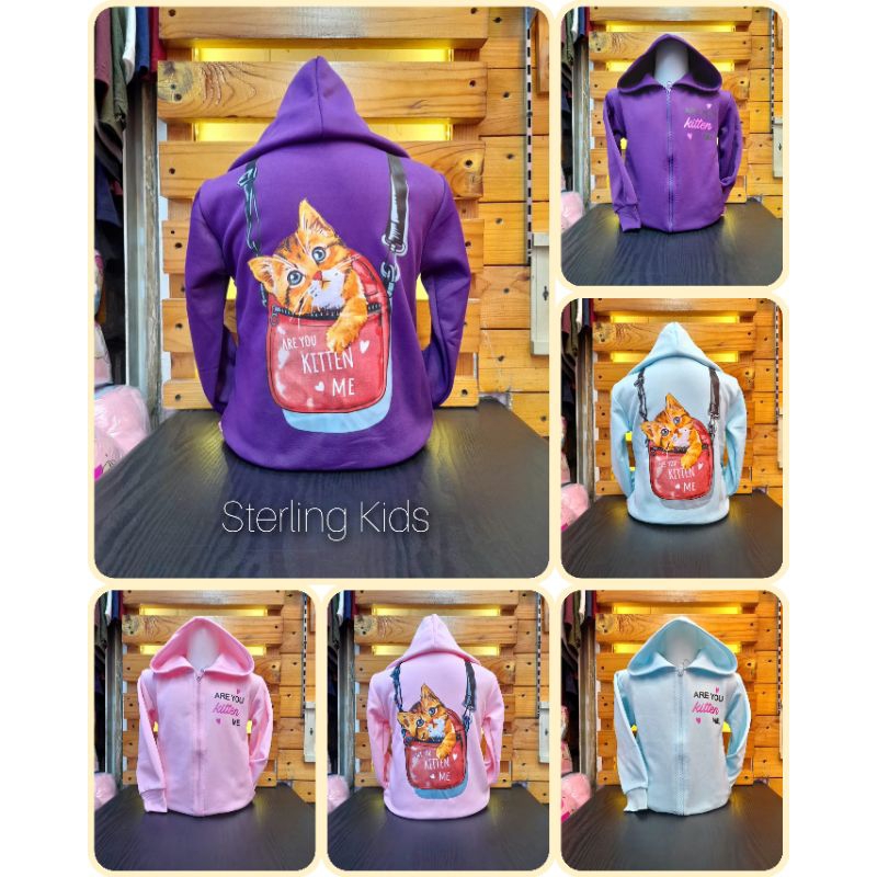 Model Terbaru/Jaket Anak Perempuan Cat Kitten/Kids Jacket/Jaket Anak Perempuan 7 Tahun/Jaket Anak Pe