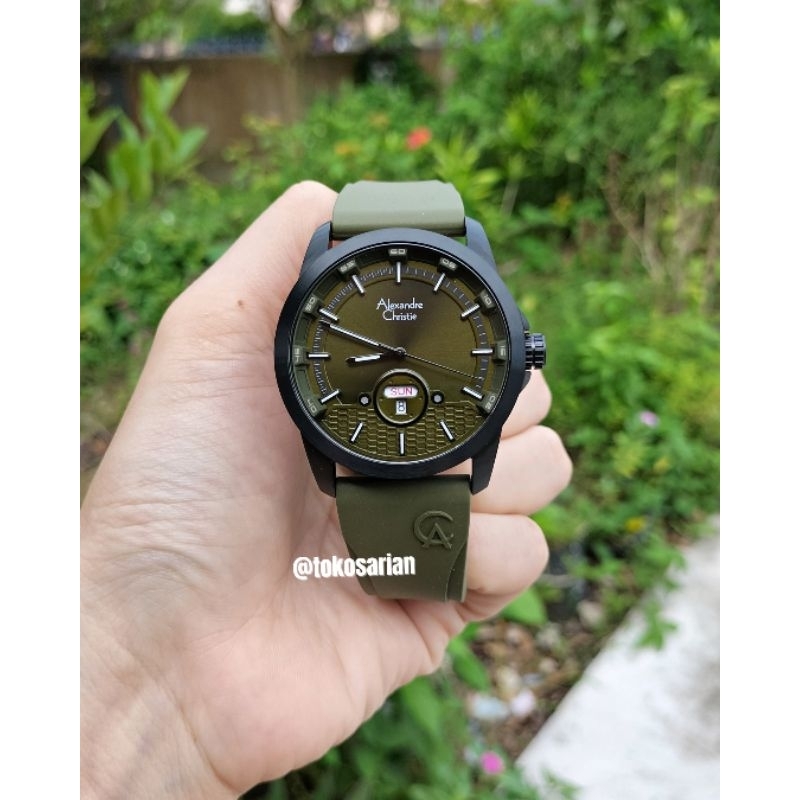 Alexandre Christie Original AC 6656 ME Rubber Strap Pria Model Sport Terbaru