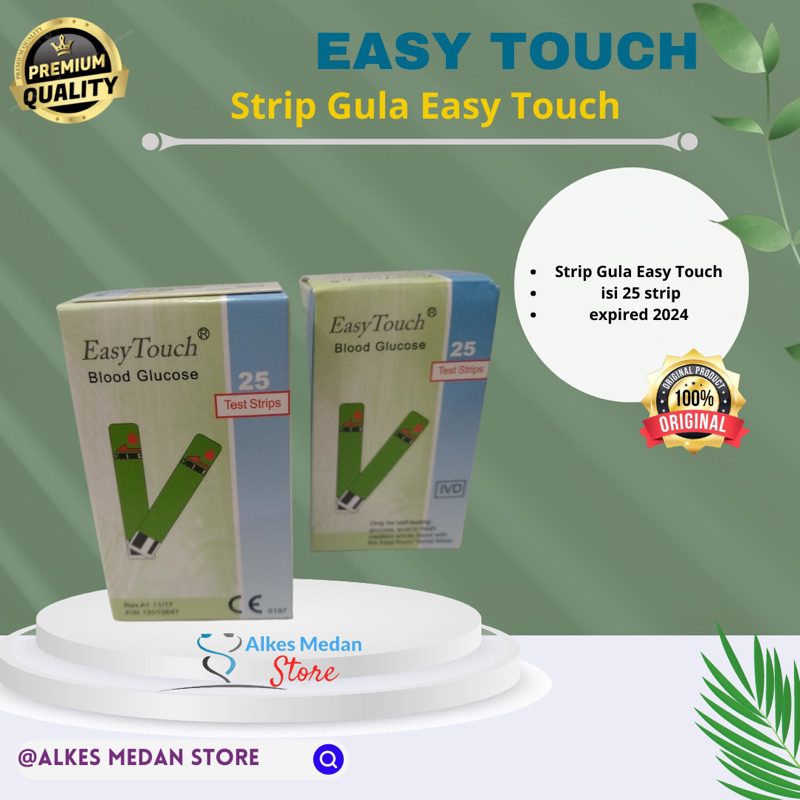 easy touch blood GLUKOSA strip easy touch Easytouch Gula Darah 25 stick / 25 stik