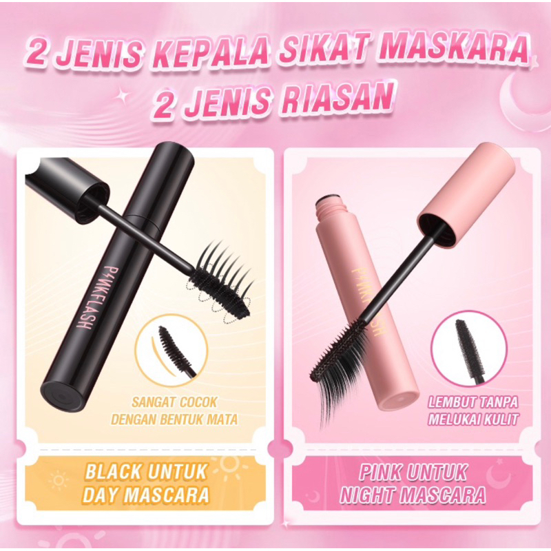 Pinkflash OhMyWink Maskara Day &amp; Night Lenghtening Volume Waterproof Longlasting Mascara