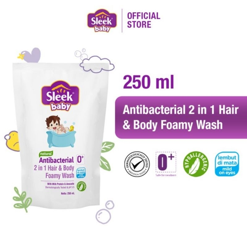 SLEEK Baby 2 in 1 Hair &amp; Body Foamy Wash 250 ml