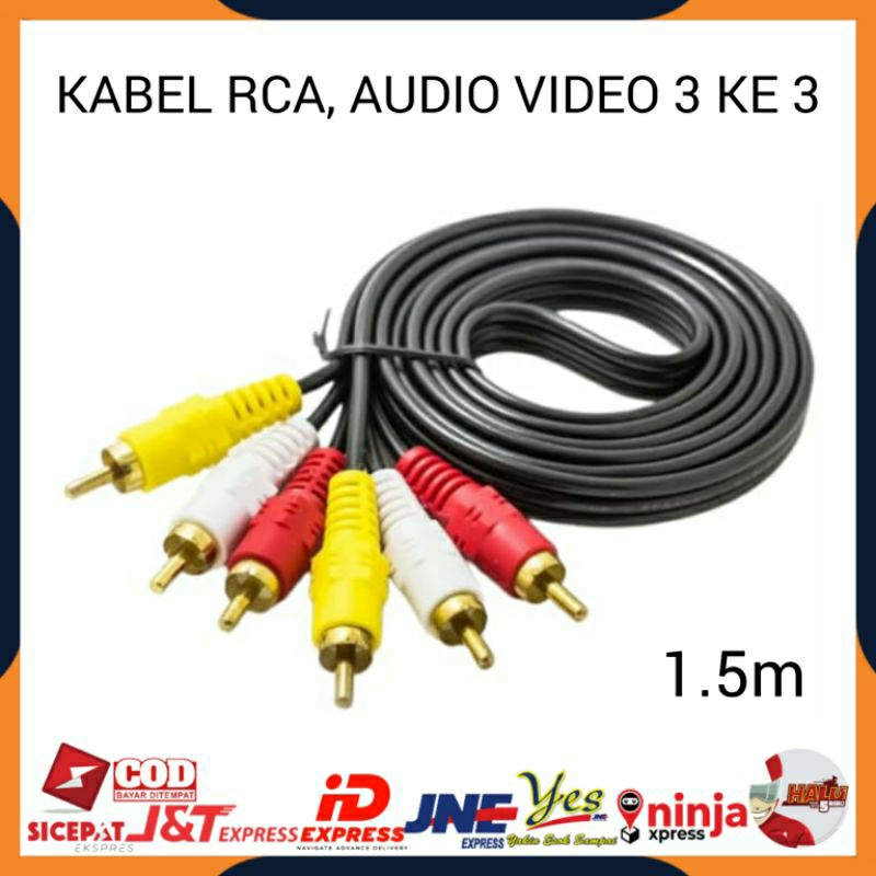 [COD] KABEL RCA TO RCA 3 KE 3 AV AUDIO VIDEO 1.5 METER / CABLE AV RCA KE RCA 3-3 1.5M HIGH QUALITY