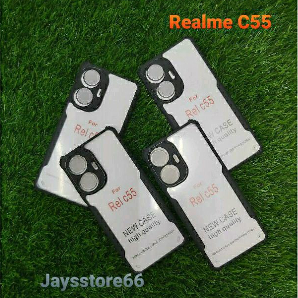 Case Fuze REALME C55 List Hitam Transfaran New Case High Quality