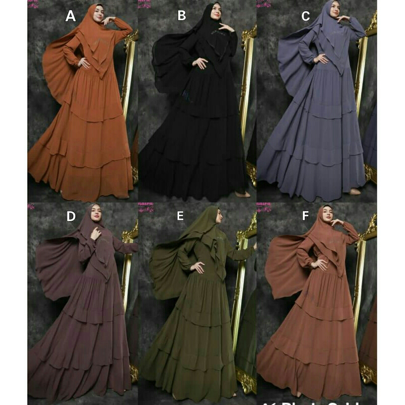 Mauren Series By Humaira Gamis Set Syar'i Ceruty ORI Branded