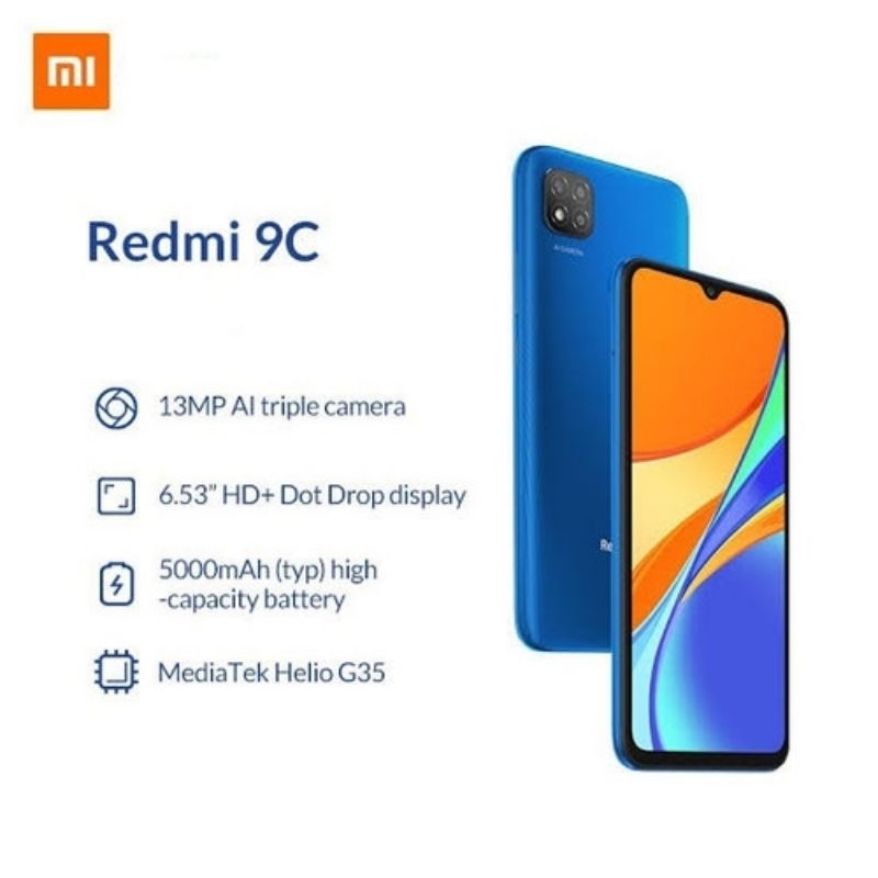 Xiaomi Redmi 9C Ram 4GB Rom 64 GB Garansi Resmi TAM 1 Tahun