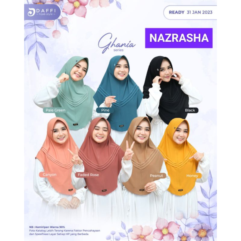 (1a+) DAFI GANIA  Hijab Instan Trendi Ghania Series by Daffi Hijab. Nazra Sha