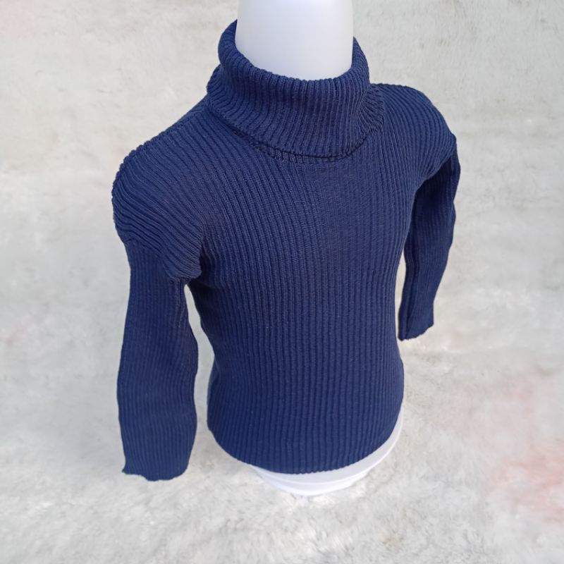 Turtle Neck Lengan Panjang Baju Anak Kerah Tinggi 3-5 Tahun