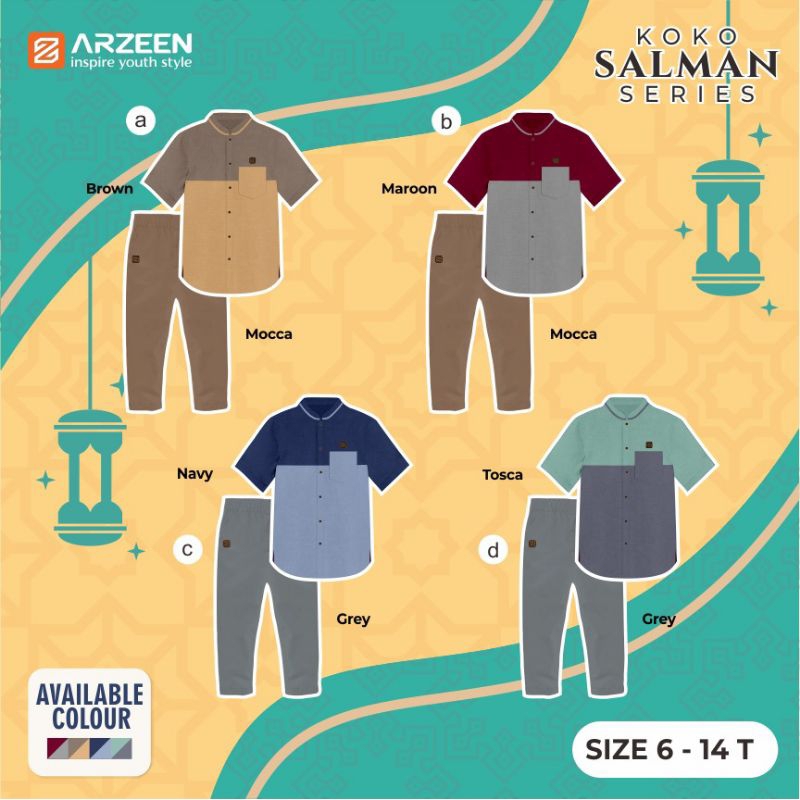 Stelan Koko Salman Series by Arzeen Usia 6-14 Tahun