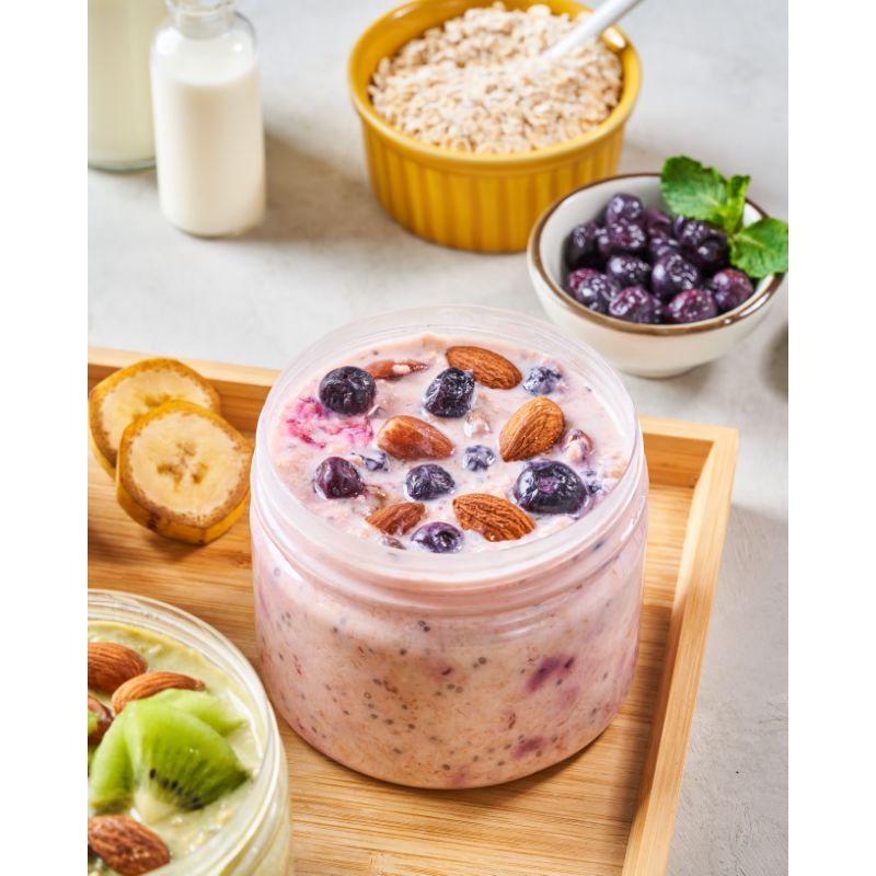 BLUEBERRY OVERNIGHT OAT (400ML) PORSI BESAR PASTI KENYANG