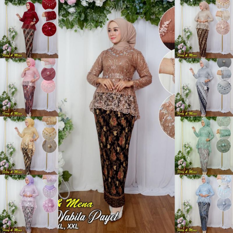 KEBAYA ORIGINAL//TUNIK NABILA PAYET//SERAGAMAN KELUARGA//BAJU PESTA LAMARAN//KEBAYA WISUDA//BAJU LEBARAN//SETELAN KEBAYA MODERN//BY FERRY MENA