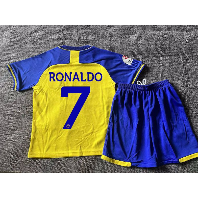 JERSEY BAJU BOLA ANAK AL NASSR HOME KIDS 2022/2023 RONALDO GRADE ORI