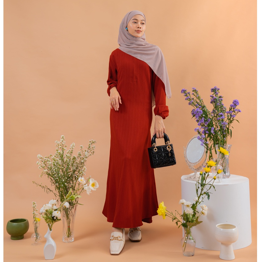 GAMIS FITRI LADY CRUSH POLOS DRESS PREMIUM B659 CO