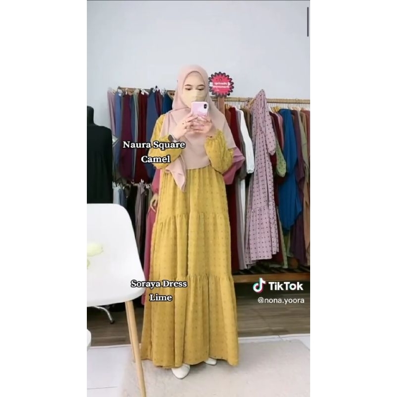 Soraya Dress by Yoora Sarah ukuran M warna Lime NEW bukan Preloved Gamis
