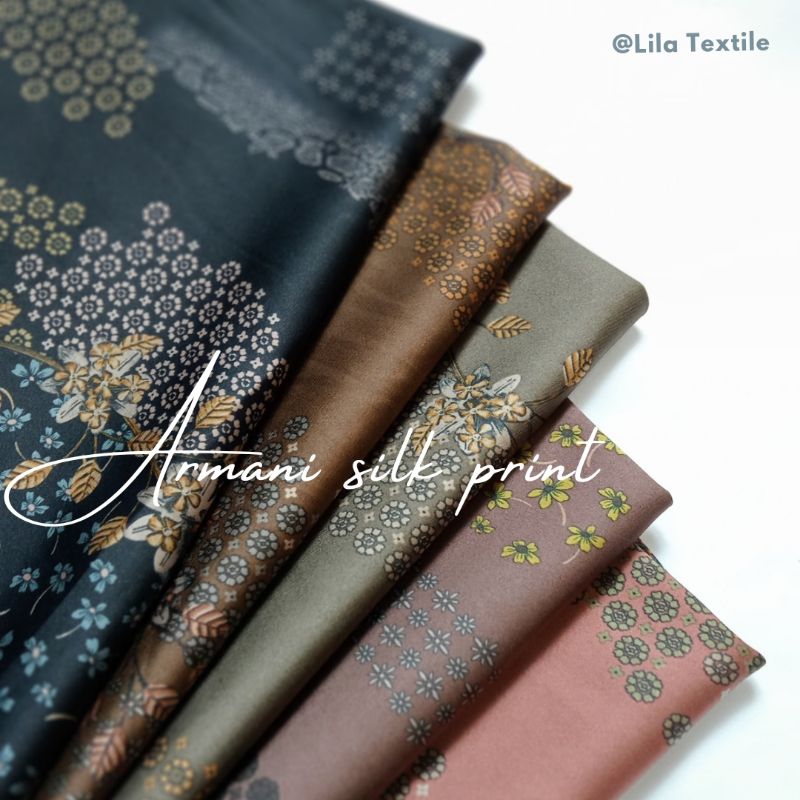 KAIN ARMAN-I SILK PRINT BROWN  (HARGA PER 0,5 METER)