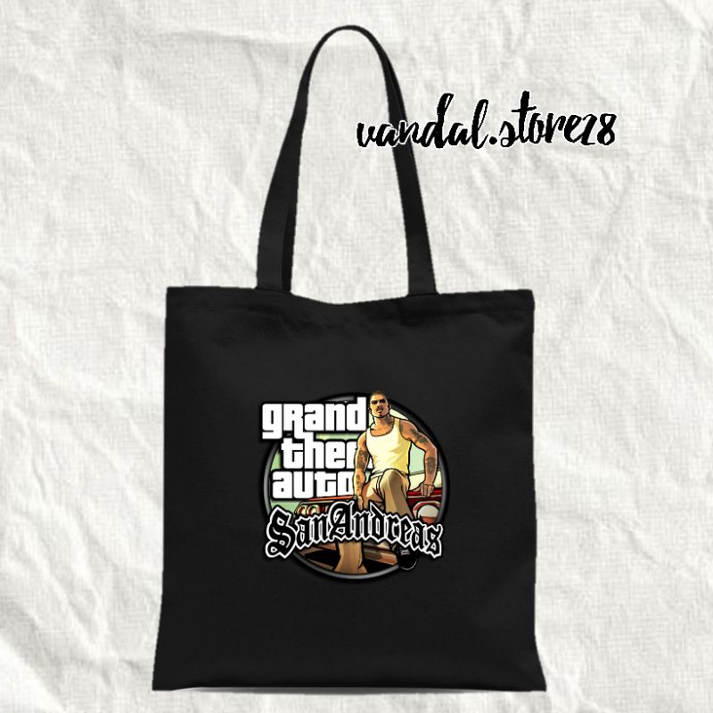 TOTEBAG KANVAS GTA SAN ANDREAS /TOTEBAG /TOTEBAG WANITA /TOTE BAG TOTEBAG TAS MURAH