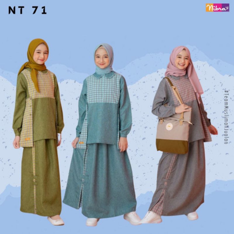 Baju stelan remaja Nibras Teen NT 71 Turqoise size M