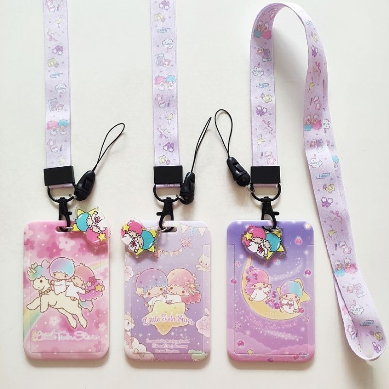 

ID Card Holder Name Tag Lanyard Kalung Kartu Identitas Cute Little Twin Stars Sanrio