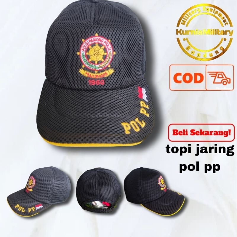 TOPI JARING POL PP | TOPI DOUBLEMESH POL PP | TOPI POL PP WARNA HITAM