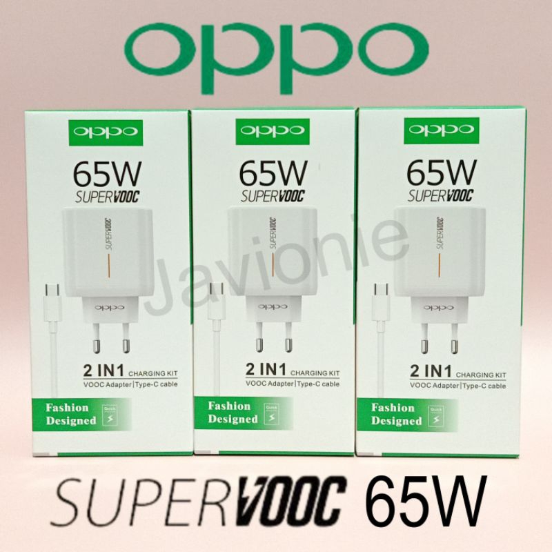 Travel Charger Cas OPPO Reno 5F 65W Original Super VOOC TYPE C Flash Charge