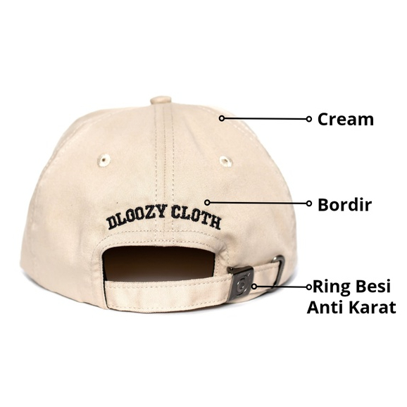 Topi DLOOZY Pria Wanita Baseball Polo cap Cream Dlz07