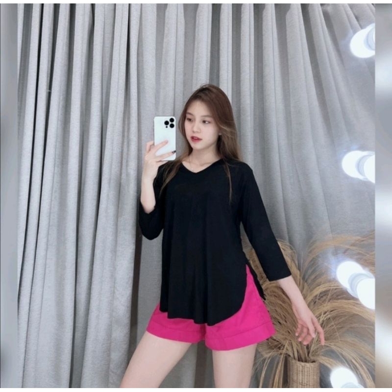 Baju Kaos JUMBO Lengan 7/8 Kaos OVERSIZE Lengan Panjang