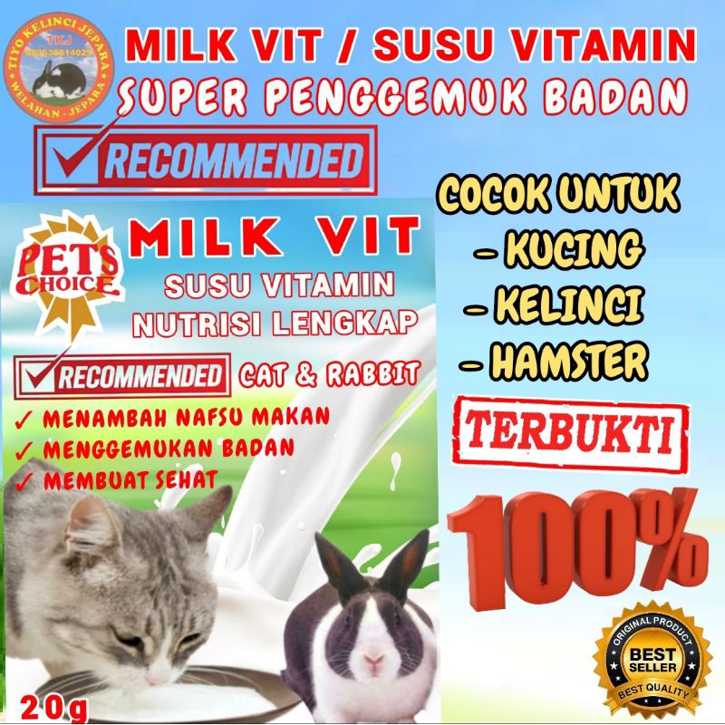 susu kucing isi 20 gr. susu vitamin hewan kelinci Kucing, susu vitamin kucing , susu kelinci, susu k