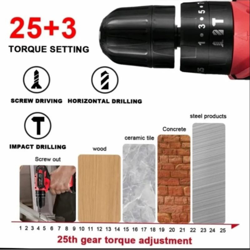 CORDLES DRILL JLD 36V-1s MESIN BOR IMPACT JLD 36-1S 1 baterai  bor charger bor murah bor bagus
