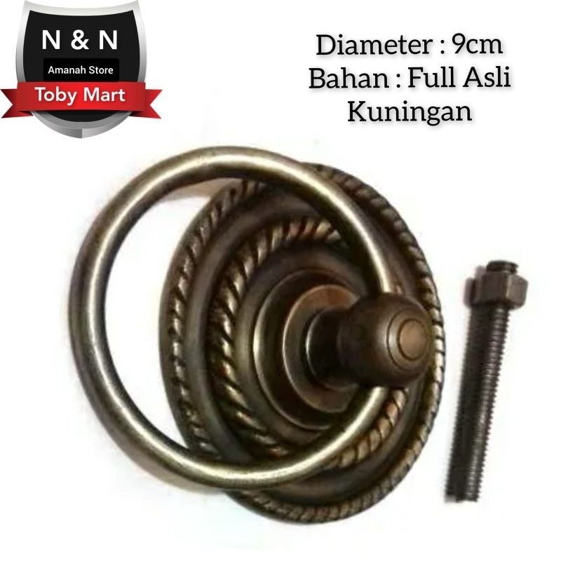 Gagang pintu ketukan pintu kuningan Gebyok antik code 14
