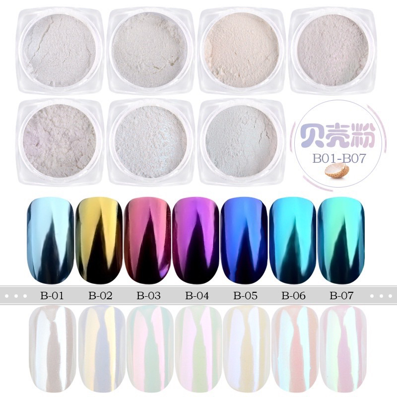 1SET DONUT GLAZE POWDER AURORA CHROME RAINBOW TRANSPARANT NAIL ART BUBUK CHROME NAILART CLEAR TRANSPARANT