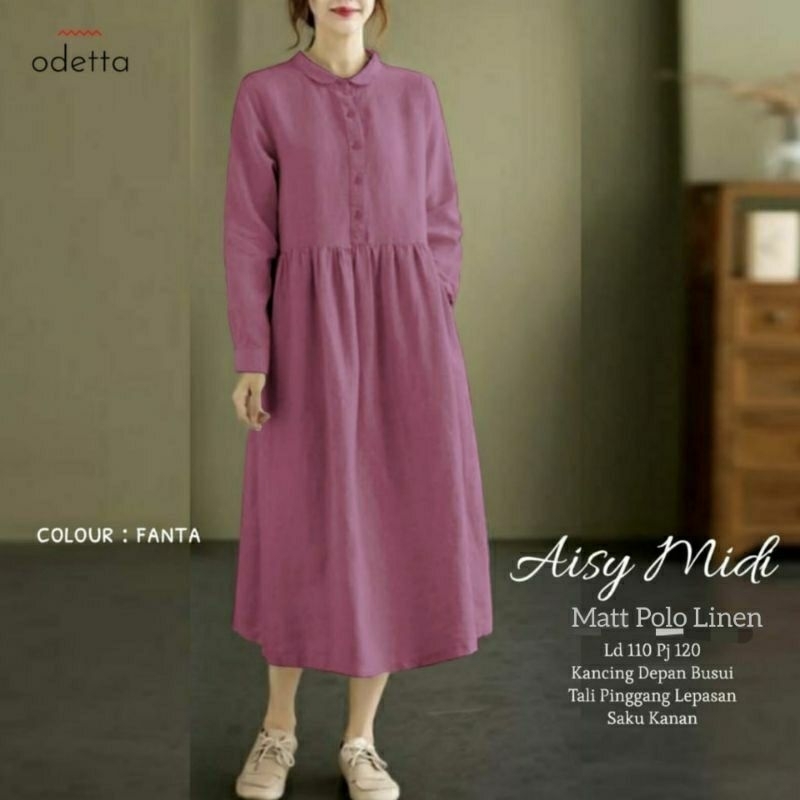 Arsy Midi Dress Wanita Korean Style Original