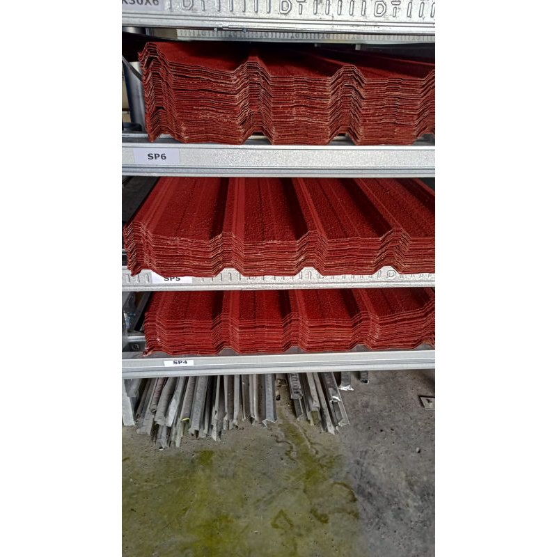 Spandek lapis pasir ketebalan 0,30 galvalum 4,5,6 meteran rangka atap baja ringan