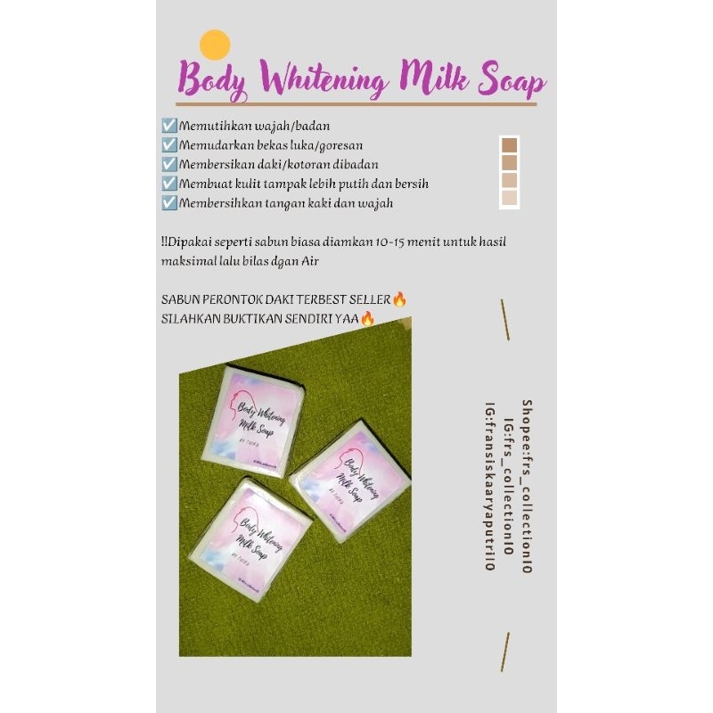 sabun susu/sabun perontok daki/sabun whitening