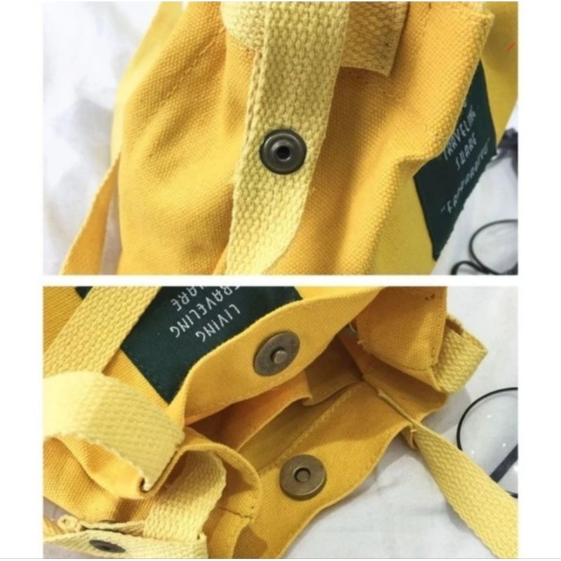 Korean Canvas Mini Pouch Bag / Tas slempang mini / Tas Bekal / Tas Hijab