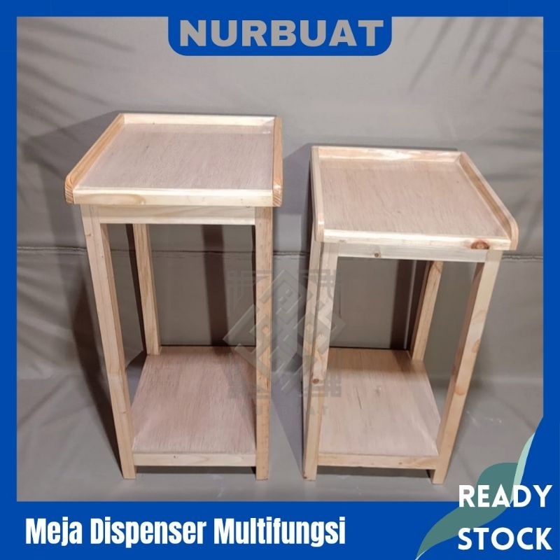 MEJA DISPENSER GALON DAN MAGIC COM KAYU JATI SERBAGUNA