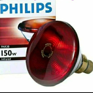 Lampu Infrared PHILIPS InfraPhil PAR38 IR 150W E27 230V RED 150 watt Lampu terapi encok PHILIPS Kaki