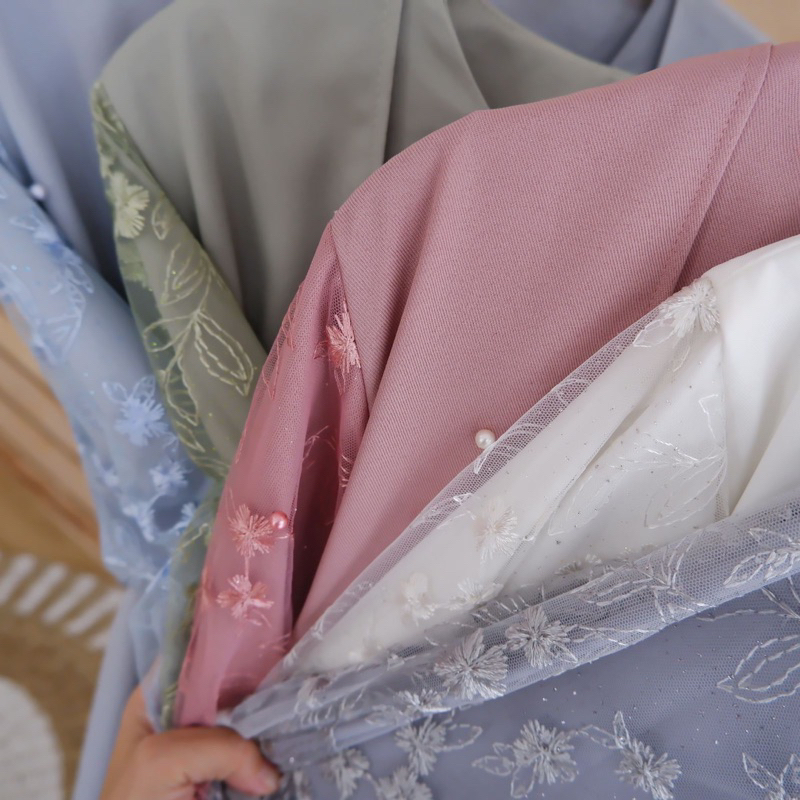 Almasah Longdress || Dress kombinasi tulle brokat