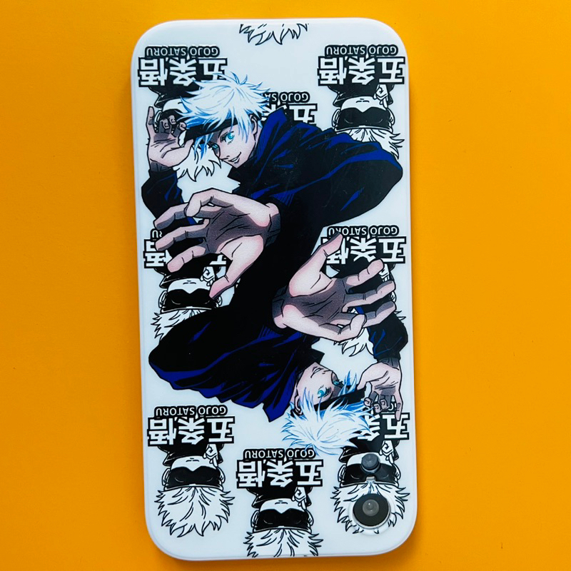 iP Gojo Jujutsu Kaisen Case iPhone Square Edge TPU Softcase 6s 7 8 X XS XR 11 12 Mini 13 Pro Max 14+ Plus