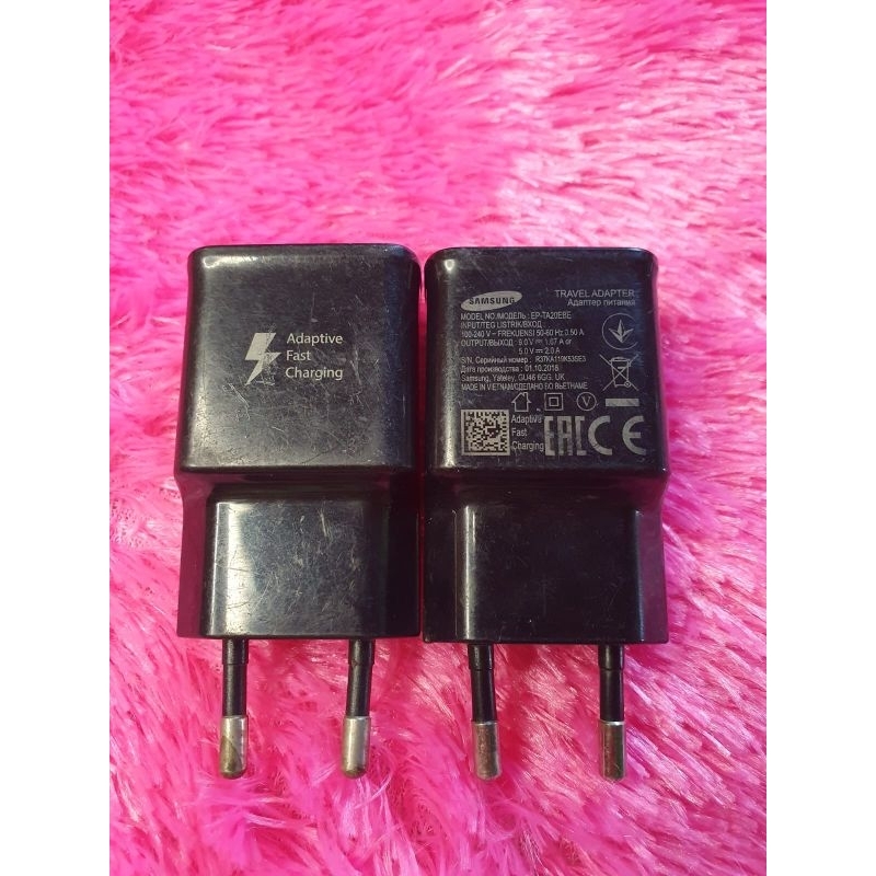 adaptor charger original bawaan hp Samsung fast charging hitam 15W note 9 note 8 dll (bekas)