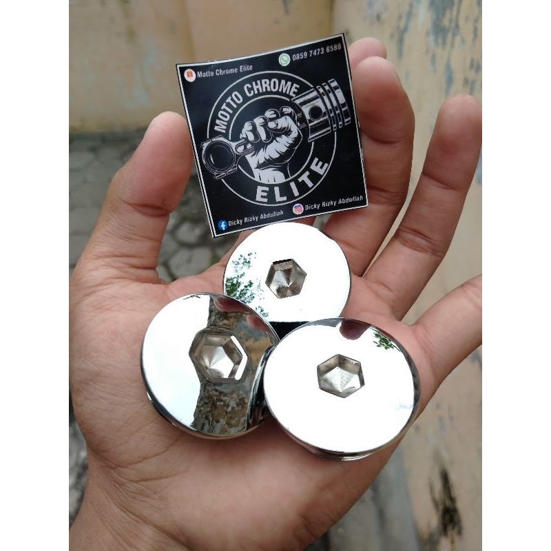 BAUT TUTUP BAK MAGNET 30MM HONDA MEGAPRO TIGER GL MAX PRO CHROME ORI