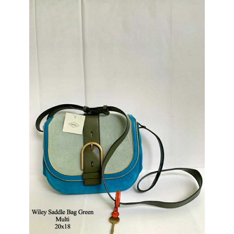 Fossil Wiley Saddle Bag Green Multi crossbody bag