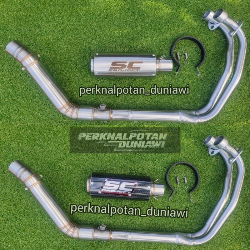 KNALPOT SC PROJECT CR-T FULL SYSTEM NINJA 250 FI R25 CBR250RR Z250 2 SILINDER