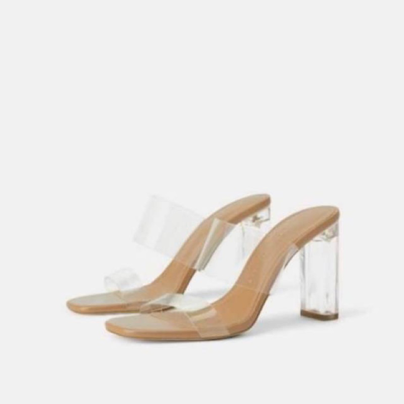 SEPATU IMPORT HEELS TRANSPARAN ZR ZARA 7 cm ORI