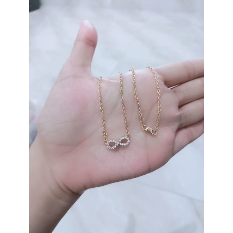 KALUNG KOYE ITALI SANTA+ INFINITY MP FULL/ KALUNG PERAK ASLI SILVER 925 LAPIS EMAS/KALUNG FASION WANITA TERBARU