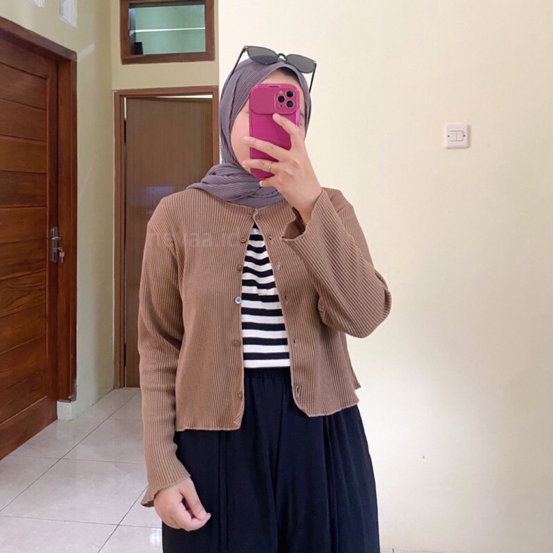 CARDIGAN AVARA | WAFFEL UNIQLO | CARDIGAN CROP | OUTER