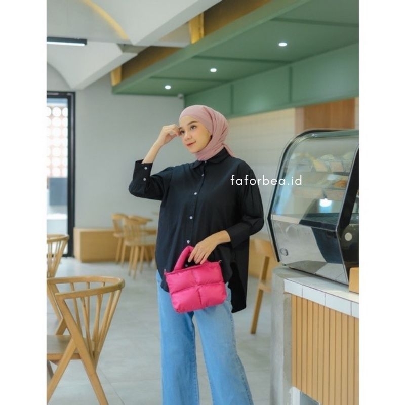 Lina Top Kemeja Blouse Jumbo Monalisa Kemeja Oversize Shakila