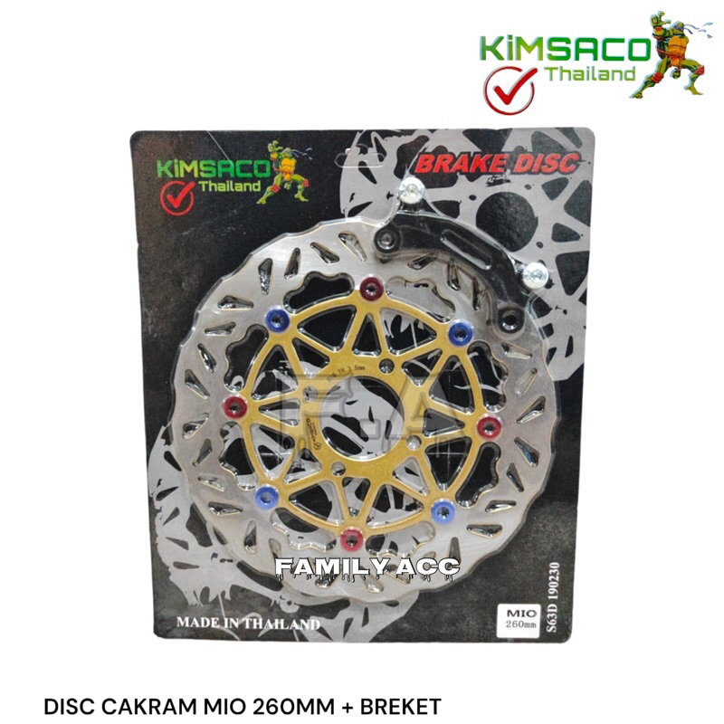 PIRINGAN CAKRAM LEBAR 260MM KIMSACO COPY TDR/ PSM FREE BREKET MIO SOUL/ MIO SMILE/ XEON RC/ XEON GT 125 KHUSUS MATIC LUBANG 4