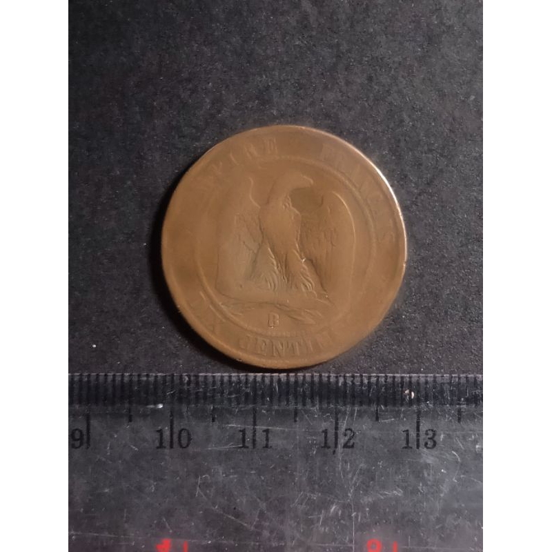 Koleksi Uang Kuno Koin Perancis 1 Centesimi 1856 Napoleon Bonaparte III